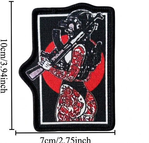 Нашивка тактична Velcro &laquo;Дівчина-воїн з татуюваннями&raquo; (Morale Patch), 80 &times; 60 мм 100610 фото