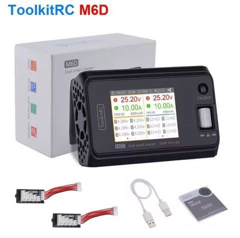 Зарядний пристрій ToolkitRC M6D V3 500W 15A DC Dual (для 1-6S) 200008 фото