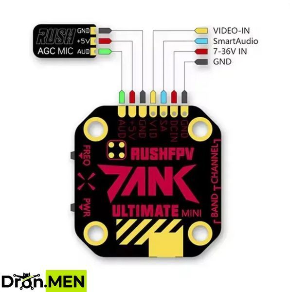 FPV відеопередавач RUSH TANK Ultimate MINI (5.8 GHz, 48 CH, 0&ndash;800 mW, 20&times;20) 100315 фото